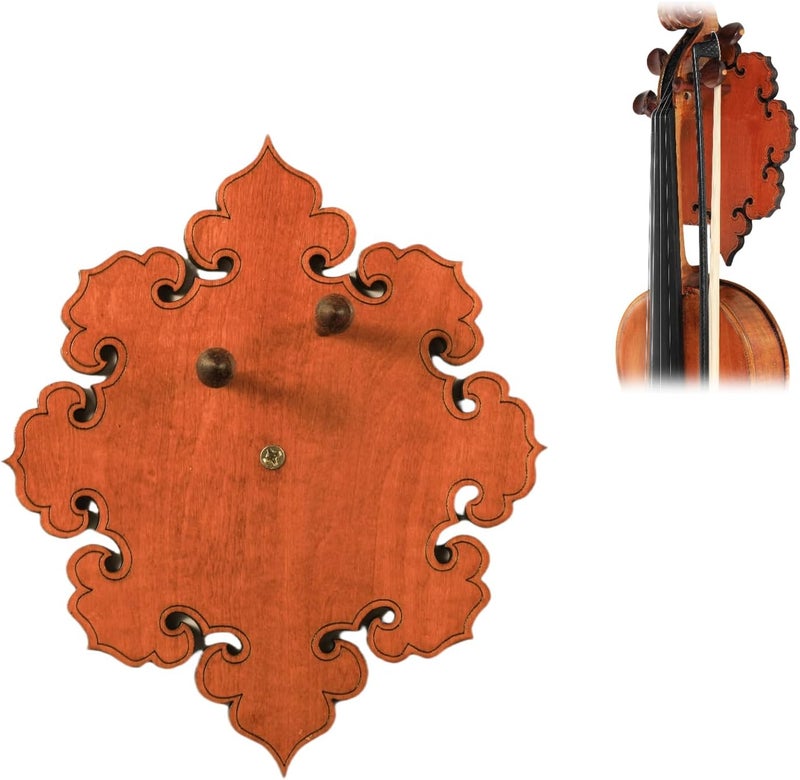 YWYLL Elegant Wooden Fiddle Violin Wall Hanger with Intricate Pattern-Perfect for Music Lovers. Handcrafted,Unique Violin-Inspired Art for Any Room.Includes Installation Screws,Wall Mount string swing - Image 1